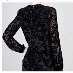 Tory Burch Black Velvet Burnout Tunic